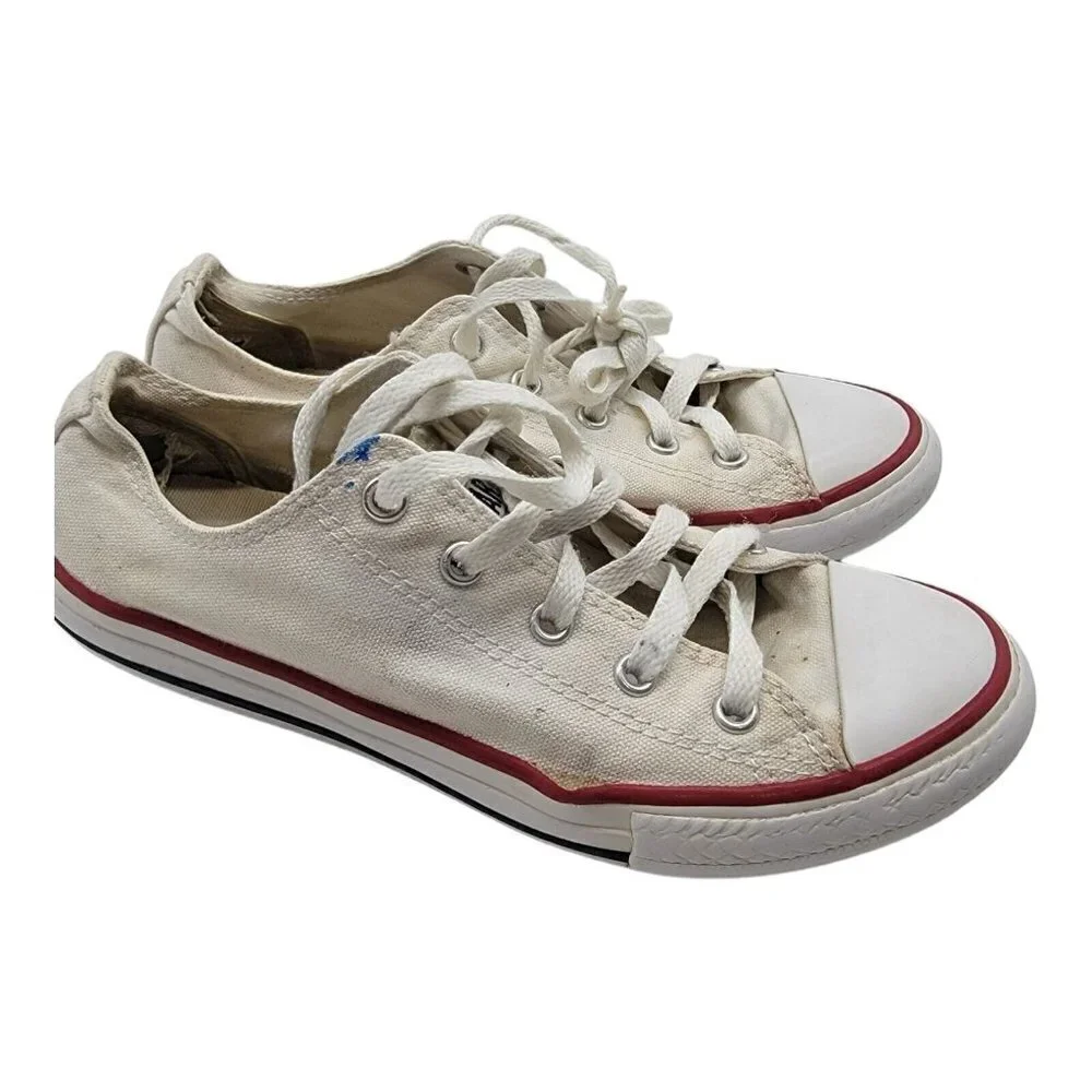 Converse Chuck Taylor All Star Kids 3 OX Skate Shoes White Red 3J256 Lace Up